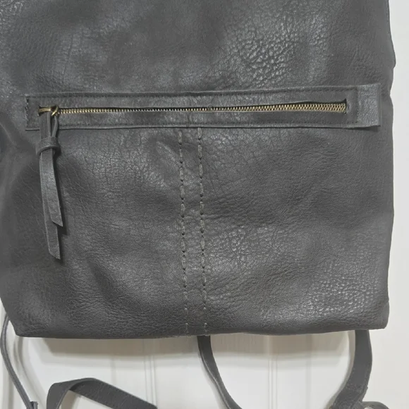 Universal Thread Gray Vegan Leather Backpack - Picture 2 of 5